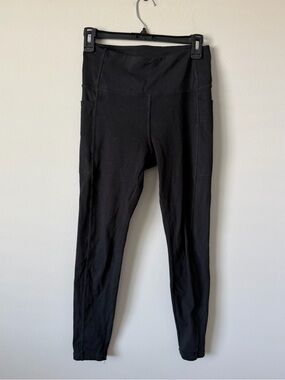 Danskin Black Activewear Leggings with Rose Gold Logo
